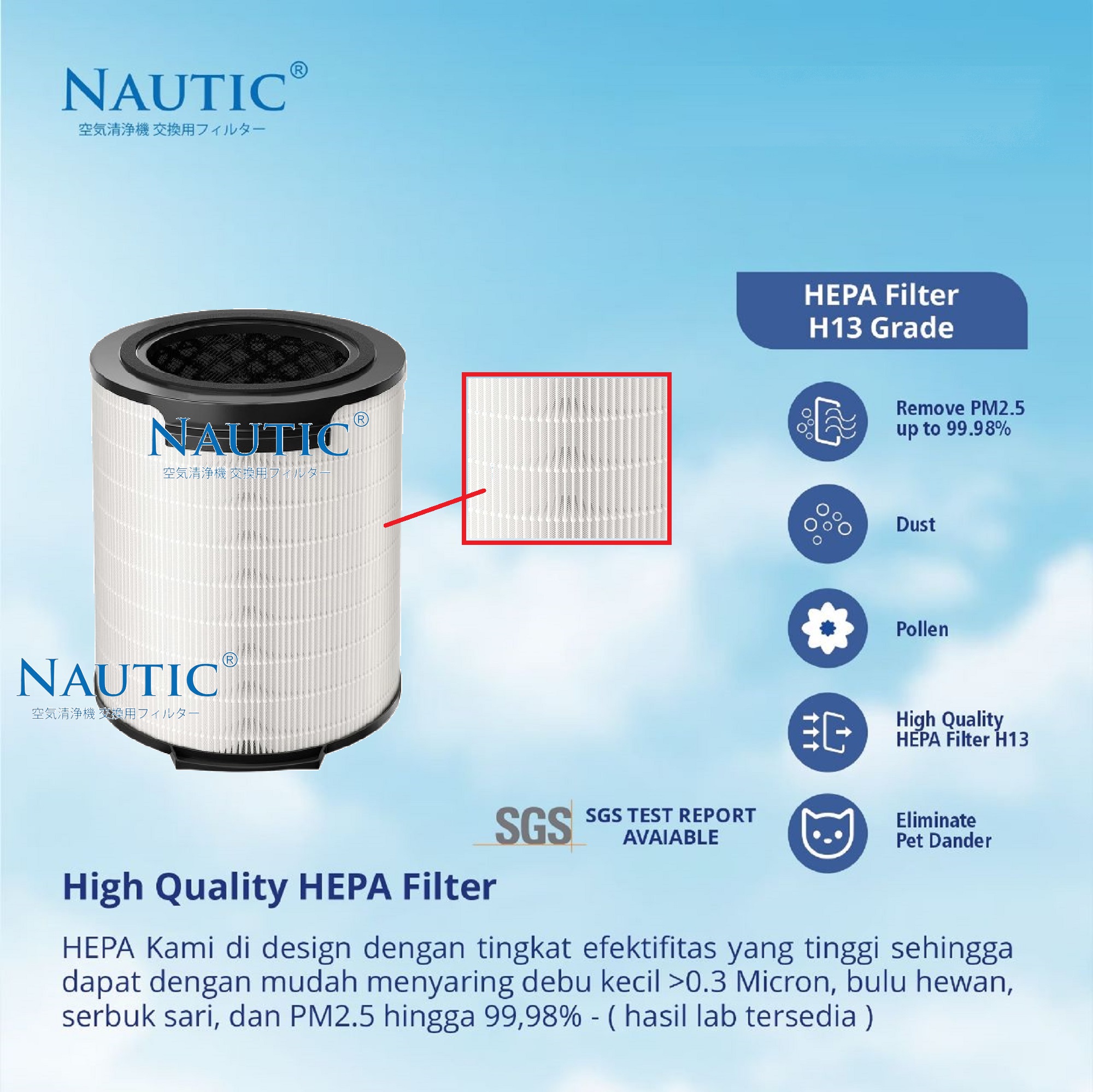 NAUTIC HEPA Filter FY1700 For Philips Air Purifier 1000i Series AC1715 /20 Hepa + Carbon thumb 2