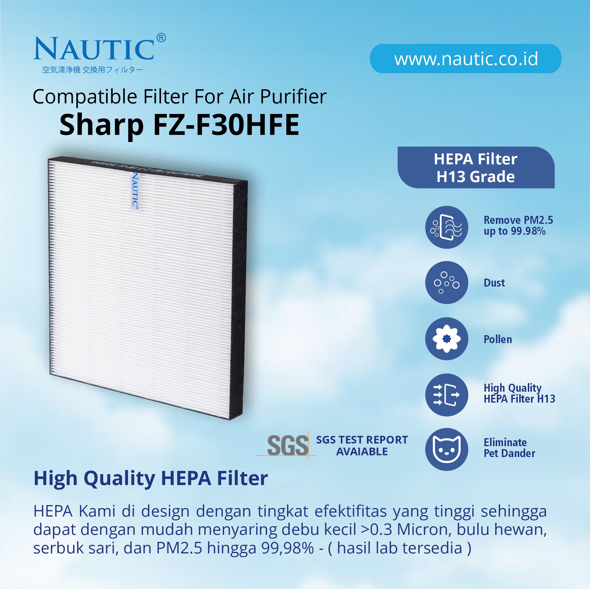 HEPA Filter Sharp FZ-F30HFE Air Purifier FP-F30Y FP-J30Y FP-GM30Y FP-JM30Y KC-F30Y FU A28 Y28 thumb 2